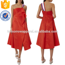 Bright Red One Shoulder Dress Manufacture Wholesale Fashion Women Apparel (TA4017D)